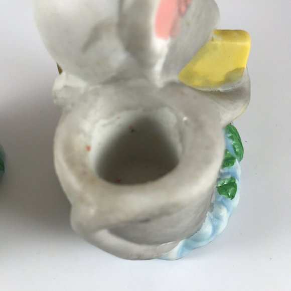 Vintage Christmas MOUSE CANDLE HOLDERS Holiday MICE FIGURINES Set Of 2 - Picture 7 of 8